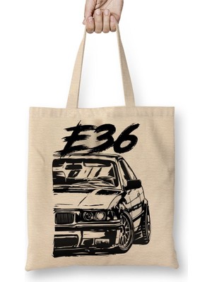 Baskı Dükkanı E36 Dirty Style Bez Çanta Uzun Saplı