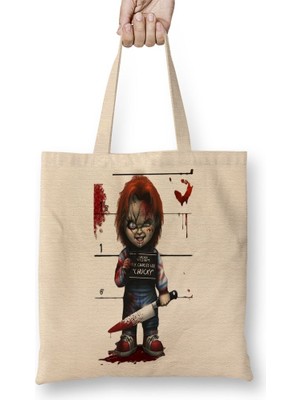 Baskı Dükkanı Chucky Bez Çanta Uzun Saplı