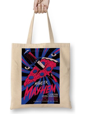 Baskı Dükkanı Miranda Sings Halloween Makeup Bez Çanta Uzun Saplı