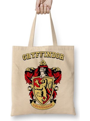 Baskı Dükkanı Gryffindor 02 Bez Çanta Uzun Saplı