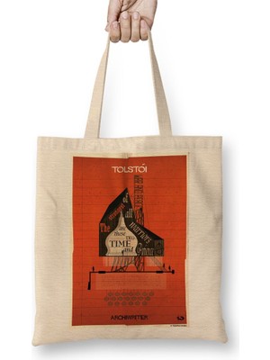 Baskı Dükkanı Tolstoi Bez Çanta Uzun Saplı