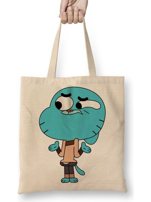 Baskı Dükkanı Gumball Bez Çanta Uzun Saplı