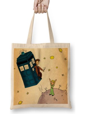 Baskı Dükkanı Dr. Who Küçük Prens Bez Çanta Uzun Saplı