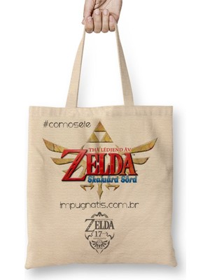 Baskı Dükkanı The Legend Of Zelda Skyward Sword Bez Çanta Uzun Saplı