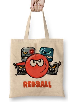 Baskı Dükkanı Red Ball 4 Bez Çanta Uzun Saplı