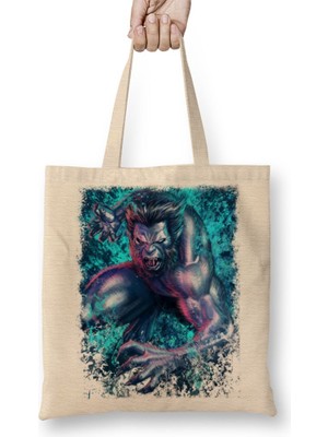 Baskı Dükkanı Beast Bez Çanta Uzun Saplı