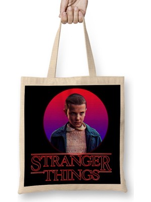 Baskı Dükkanı Stranger Things 03 Bez Çanta Uzun Saplı