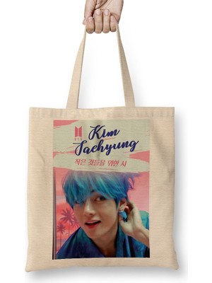 Baskı Dükkanı Taehyung Bts Persona Bez Çanta Uzun Saplı