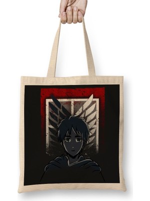 Baskı Dükkanı Attack On Titan Human Hope Bez Çanta Uzun Saplı