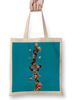 Baskı Dükkanı Dragon Ball Mini Bez Çanta Uzun Saplı