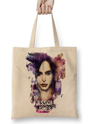 Baskı Dükkanı Jessica Jones Marvel Bez Çanta Uzun Saplı