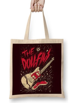 Baskı Dükkanı The Dollfıns Bez Çanta Uzun Saplı