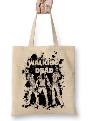 Baskı Dükkanı Walkıng Dead -Termınus Bbq Grıll Bez Çanta Uzun Saplı