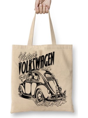 Baskı Dükkanı Volkswagen Bez Çanta Uzun Saplı