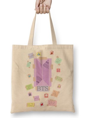 Baskı Dükkanı Bts Army Plan Bez Çanta Uzun Saplı