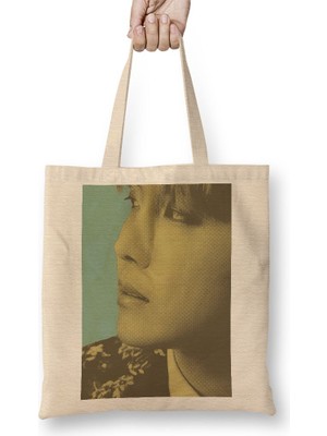 Baskı Dükkanı Bts Jhope Vintage Bez Çanta Uzun Saplı