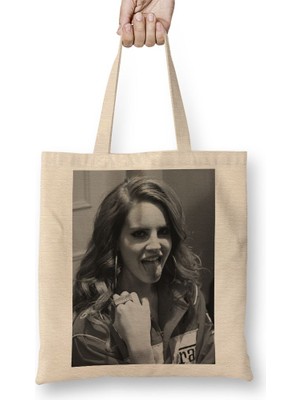 Baskı Dükkanı Lana Del Rey Bez Çanta Uzun Saplı