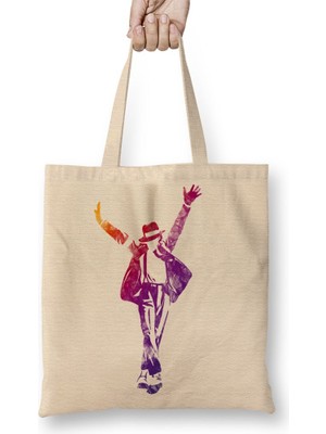 Baskı Dükkanı Michael Jackson Bez Çanta Uzun Saplı