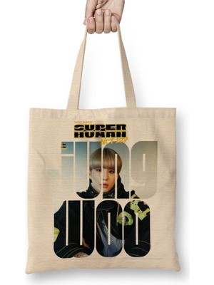Baskı Dükkanı Nct 127 Jungwoo Superhuman Bez Çanta Uzun Saplı