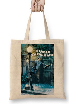 Baskı Dükkanı Sign In The Rain Bez Çanta Uzun Saplı