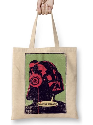 Baskı Dükkanı Darth Vader Bez Çanta Uzun Saplı