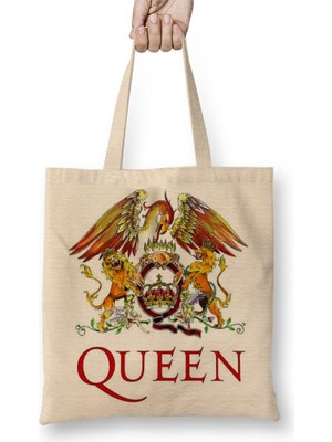Baskı Dükkanı Queen Freddie Mercury Bez Çanta Uzun Saplı