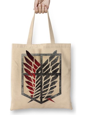 Baskı Dükkanı Attack On Titan Scoutıng Legıon Bez Çanta Uzun Saplı