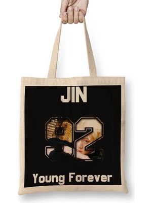 Baskı Dükkanı Bts Young Forever Jin Bez Çanta Uzun Saplı