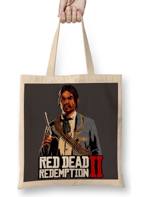 Baskı Dükkanı Red Dead Redemption 2 Javier Escuela Bez Çanta Uzun Saplı