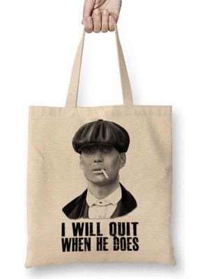 Baskı Dükkanı Peaky Blinders 01 Bez Çanta Uzun Saplı