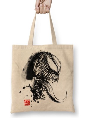 Baskı Dükkanı Venom 02 Bez Çanta Uzun Saplı