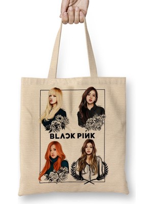 Baskı Dükkanı Black Pink Blackpink Bez Çanta Uzun Saplı