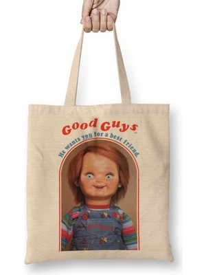 Baskı Dükkanı Chucky He Wants You For A Best Friend Bez Çanta Uzun Saplı