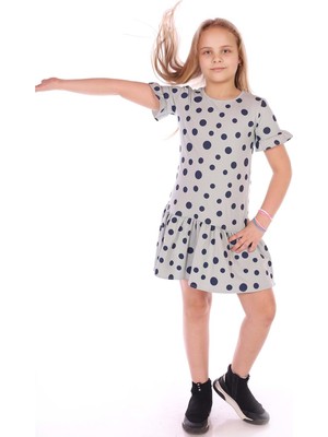 Toontoy Kids Toontoy Kız Çocuk Komple Puantiye Baskılı Elbise