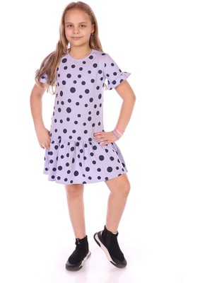 Toontoy Kids Toontoy Kız Çocuk Komple Puantiye Baskılı Elbise