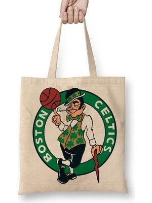 Baskı Dükkanı Boston Celtics Bez Çanta Uzun Saplı