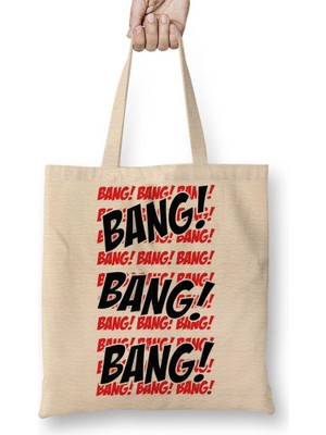 Baskı Dükkanı Deadpool Bang Bang Bez Çanta Uzun Saplı