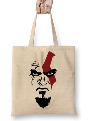 Baskı Dükkanı God Of War Kratos Bez Çanta Uzun Saplı