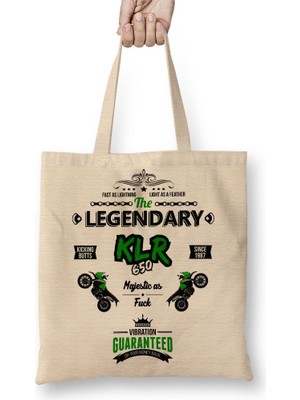 Baskı Dükkanı Kawasaki KLR650 Off Road Bez Çanta Uzun Saplı