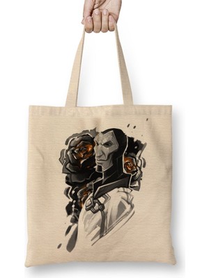 Baskı Dükkanı League Of Legends Jhin Bez Çanta Uzun Saplı