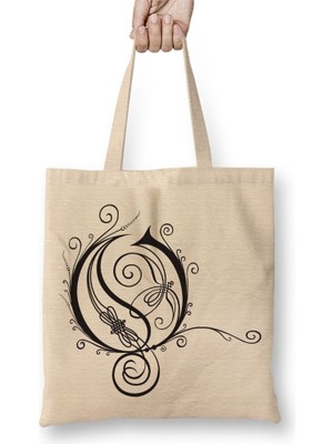Baskı Dükkanı Opeth Logo Bez Çanta Uzun Saplı