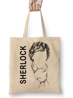 Baskı Dükkanı Sherlock 01 Bez Çanta Uzun Saplı