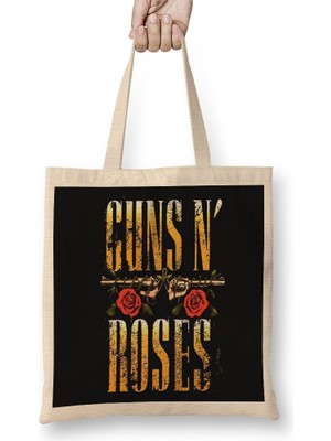 Baskı Dükkanı Guns N' Roses Bez Çanta Uzun Saplı