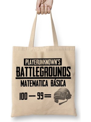 Baskı Dükkanı Battlegrounds Bez Çanta Uzun Saplı