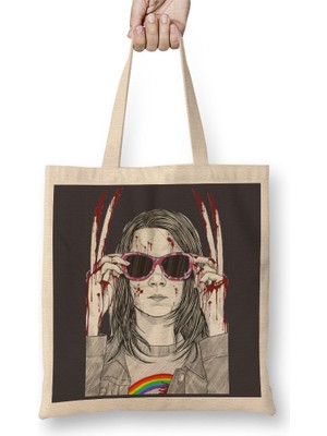 Baskı Dükkanı X-23 Teaser Trailer Bez Çanta Uzun Saplı