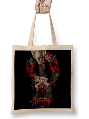 Baskı Dükkanı Dracula Bez Çanta Uzun Saplı