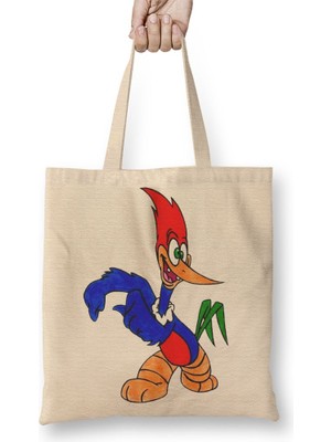 Baskı Dükkanı Pica Pau Vintage Bez Çanta Uzun Saplı