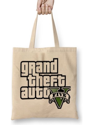 Baskı Dükkanı Grand Theft Auto Gta 02 Bez Çanta Uzun Saplı