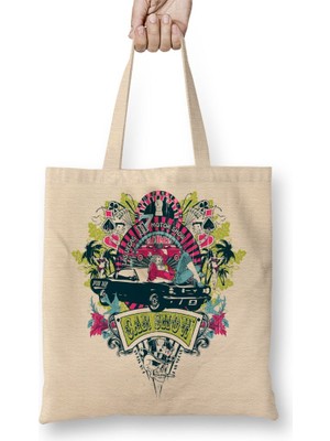 Baskı Dükkanı Las Vegas Bez Çanta Uzun Saplı