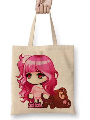 Baskı Dükkanı Occult Girl Do Fogo Rica Art Work Summoners War Bez Çanta Uzun Saplı